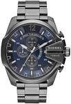 Chronograph DIESEL "MEGA CHIEF", grau (grau, blau), Armbanduhren, Herren,