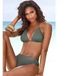 Triangel-Bikini-Top S.OLIVER "Aiko", Damen, Gr. 36, Cup C/D, gr&uuml;n (oliv),