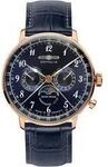 Multifunktionsuhr ZEPPELIN "LZ 129 Hindenburg Moonphase", blau (dunkelblau,