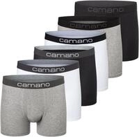 Boxershorts CAMANO "6er Pack", Herren, Gr. S, schwarz-wei&szlig; (schwarz grau wei&szlig;), 95%