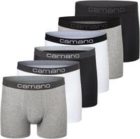 Boxershorts CAMANO "6er Pack", Herren, Gr. S, schwarz-wei&szlig; (schwarz grau wei&szlig;), 95%