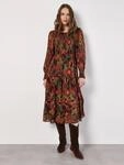 Apricot Druckkleid "gemustertes Etagenkleid" mit Smokdetails
