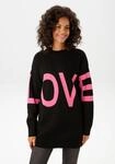 Strickpullover ANISTON CASUAL, Damen, Gr. 40, schwarz (schwarz, pink), Strick,