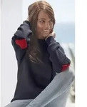 Stehkragenpullover LASCANA "mit Herzchendetails am Ellenbogen", Damen, Gr....