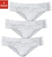 Vivance Brasilslip 3er-Pack, aus elastischer Baumwolle mit floraler Spitze