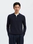 SELECTED Polokragenpullover "SLHBERG LS HALF ZIP POLO NOOS"