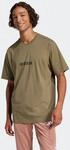 adidas Sportswear T-Shirt "ESSENTIALS LINEAR SINGLE JERSEY" &uuml;berschnittene