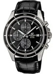 Chronograph CASIO EDIFICE, schwarz (schwarz, schwarz), Armbanduhren, Herren,