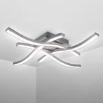 B.K.LICHT LED Deckenleuchte, grau (aluminiumfarben), 4, H: 7cm, Leuchten,