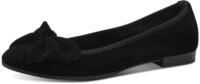 Ballerina TAMARIS, Damen, Gr. 36, schwarz, Ziegenveloursleder, unifarben, Schuhe
