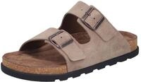 Pantolette RIEKER, Herren, Gr. 40, braun (hellbraun), Veloursleder, Schuhe