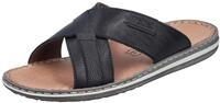 Pantolette RIEKER, Herren, Gr. 41, schwarz, Leder, unifarben, Schuhe Pantolette,