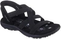 Sandale SKECHERS "REGGAE SLIM-STRETCH FLEX", Damen, Gr. 35, schwarz, Lederimitat,