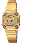 Chronograph CASIO VINTAGE, gold (goldfarben, gelbgoldfarben), Armbanduhren, Damen,