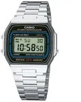 Chronograph CASIO VINTAGE, silber (blau, silberfarben), Armbanduhren, Damen,