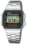 Chronograph CASIO VINTAGE, silber (rot, silberfarben), Armbanduhren, Damen,