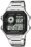 Chronograph, silber (silberfarben, schwarz), CASIO TIMELESS COLLECTION, Armbanduhren,