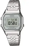 Chronograph CASIO VINTAGE, silber (silberfarben, grau), Armbanduhren, Damen,