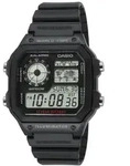 Chronograph, schwarz, CASIO TIMELESS COLLECTION, Armbanduhren, Herren, Chronograph,