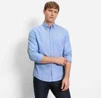 Langarmhemd OLYMP "Casual", Herren, Gr. M, N-Gr, blau, Web, Obermaterial: 100%