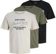 Rundhalsshirt JACK & JONES "JJETHAN TEE SS CREW NECK 3PK MP NOOS", Herren, Gr....