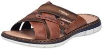Pantolette RIEKER, Herren, Gr. 40, braun, Lederimitat, Textil, used, Schuhe