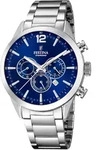 Chronograph FESTINA "Timeless Chronograph", silber (silberfarben, blau),