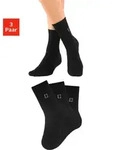 Socken ELBSAND, Damen, Gr. 39-42, schwarz (3x schwarz), Baumwolle, Elasthan,