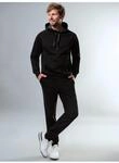 Jogginganzug TRIGEMA "TRIGEMA Jogginganzug aus Biobaumwolle", Herren, Gr. S, schwarz,