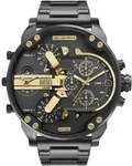 Chronograph DIESEL "MR. DADDY 2.0", schwarz (gunfarben), Armbanduhren, Herren,