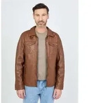 Bikerjacke JCC "3102074", Herren, Gr. S, braun (cognac), Obermaterial: 100%