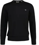 Sweater GANT "Strickpullover CLASSIC COTTON C-NECK", Herren, Gr. XXL, schwarz,