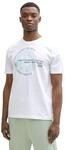 Rundhalsshirt TOM TAILOR DENIM, Herren, Gr. XXL, wei&szlig; (knit wei&szlig;), Single Jersey,