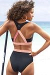 LASCANA ACTIVE Highwaist-Bikini-Hose "Janni" mit kontrastfarbigen B&uuml;ndchen