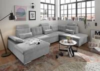 ED EXCITING DESIGN Wohnlandschaft "Jakarta U-Form mit Bettfunktion, Bettkasten"