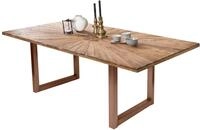 SIT Esstisch "Adana aus recyceltem Teak mit Sonnenmuster & Kufengestell" 50 mm starke