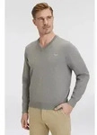 V-Ausschnitt-Pullover GANT "Classic Cotton V-Neck", Herren, Gr. 4XL, grau (dunkelgrau