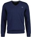 Sweater GANT "Strickpullover CLASSIC COTTON V-NECK", Herren, Gr. 4XL, blau...