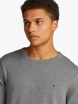 Rundhalspullover TOMMY HILFIGER "ESSENTIAL COTTON", Herren, Gr. L, grau (medium...