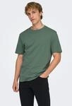 Rundhalsshirt ONLY & SONS "ONSMAX LIFE REG SS STITCH TEE", Herren, Gr. L, gr&uuml;n