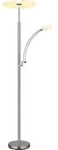 GLOBO LIGHTING Stehlampe "TIRANA", silber (nickelfarben matt), 1, &Oslash; 40,5cm H: 183cm,