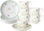 Villeroy & Boch Tasse "Espressotassen mit Untertassen Colourful Spring 100 ml 6er Set