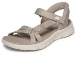 Sandale SKECHERS "GO WALK FLEX SANDAL-ILLUMINATE", Damen, Gr. 36, grau (taupe),