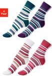 Lavana Socken "Kinder Damen Socken Basic gestreift" Packung, 4 Paar tlg. mit