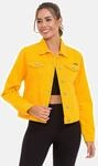 Jeansjacke CIPO & BAXX "Jeansjacke", Damen, Gr. L, gelb, Stoff, 100% Baumwolle,