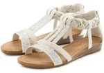 Sandale LASCANA "Sommerschuh, Sandalette", Damen, Gr. 39, wei&szlig; (sanftes wei&szlig;),