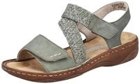 Sandale RIEKER, Damen, Gr. 36, gr&uuml;n (schilfgr&uuml;n), Bast, Nubuklederimitat, Schuhe