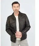 Bikerjacke JCC "3102074", Herren, Gr. M, schwarz, Obermaterial: 100% Lammleder;