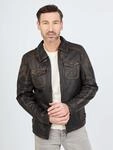 Bikerjacke JCC "3102074", Herren, Gr. M, schwarz, Obermaterial: 100% Lammleder;