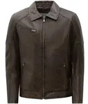 Lederjacke RICANO "Lederjacke Claude", Herren, Gr. S, braun, Obermaterial: 100%